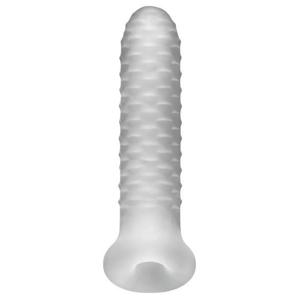Fat Boy Checker Box - penis sleeve - tekstur med riller - hvid 17cm