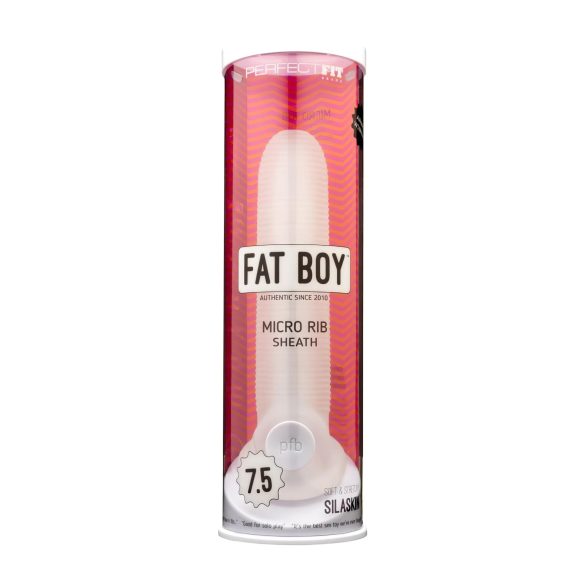 Fat Boy - penishylster - mikro-ribbet - 19cm hvid