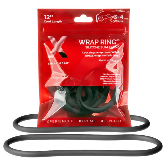 Perfect Fit Slim Wrap 12 - tynd penisring - sort (30cm)