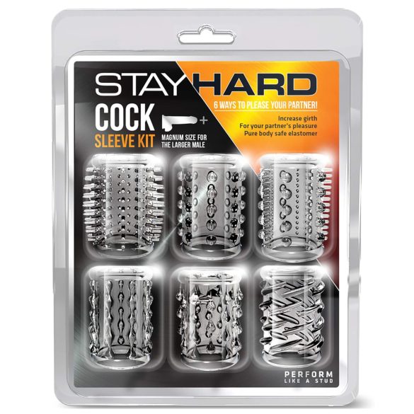 Stay Hard - Penismanchet-sæt - gennemsigtig (6 stk)