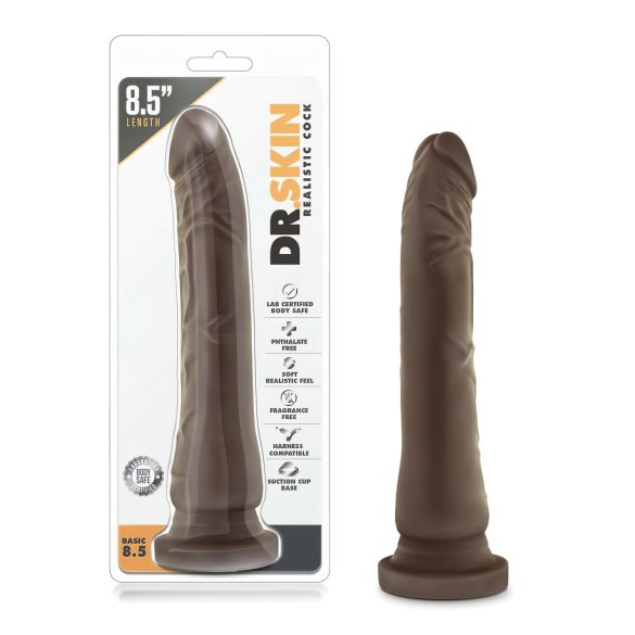 Dr. Skin - dildo med sugekop - realistisk brun - 20,5 cm
