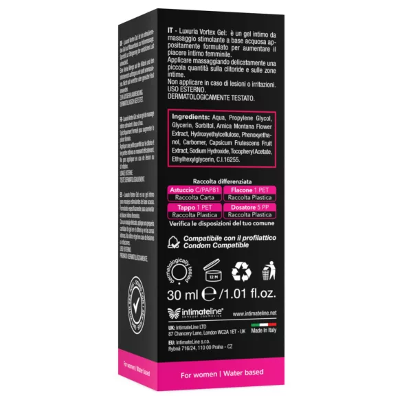 Intimateline Luxuria Vortex - varmende stimulerende gel til kvinder (30 ml)