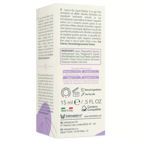Intimateline Luxuria BIO - flydende vibrator-gel til kvinder (15 ml)