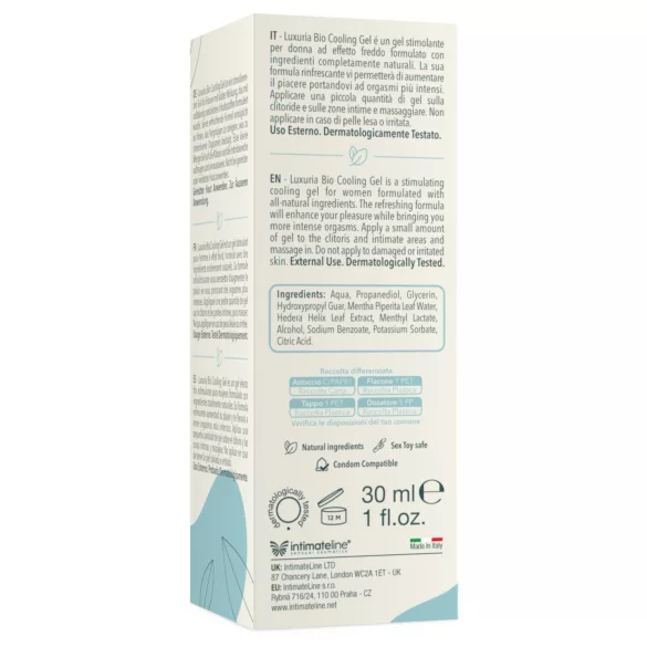 Intimateline Luxuria BIO - kølende stimulerende gel til kvinder (30 ml)