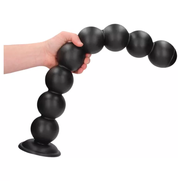 Ouch! Balls of Lust - ekstra stor anal perlekæde (sort) - 55 cm