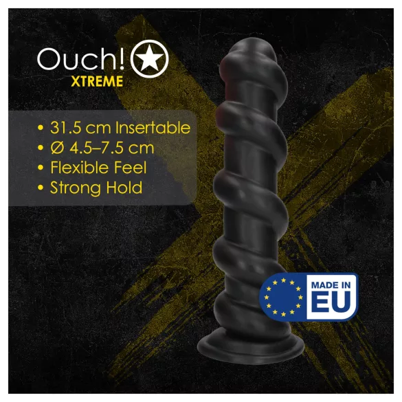Ouch! Hole Driller - kæmpe anal plug (sort) - 31,5 cm