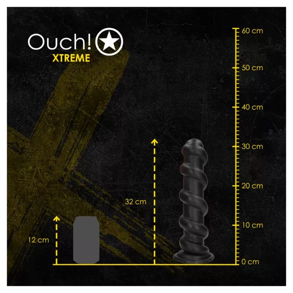 Ouch! Hole Driller - kæmpe anal plug (sort) - 31,5 cm
