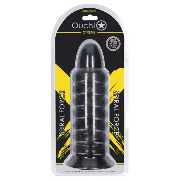 Ouch! Spiral Force - snoet anal plug (sort) - 23,5 cm