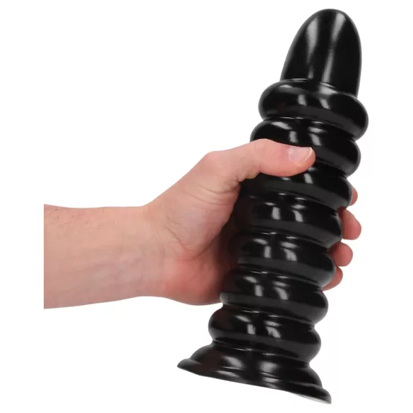 Ouch! Spiral Force - snoet anal plug (sort) - 23,5 cm