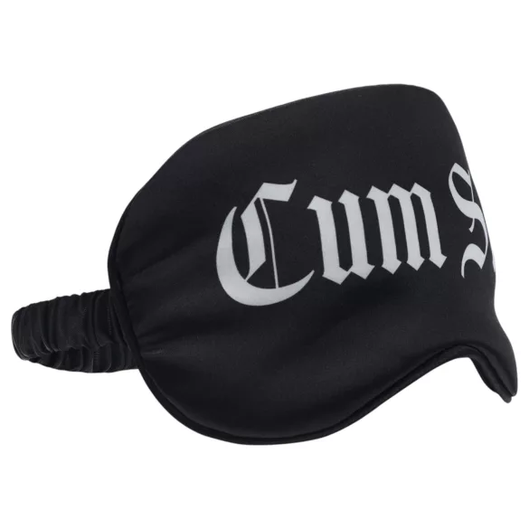 Ouch! - satin øjenmaske med teksten “Cum Slut” (sort)