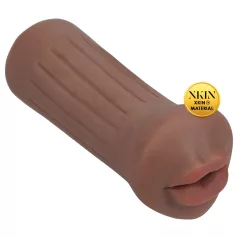 XKIN - kunstig mund-masturbator - S (mørk naturfarve)