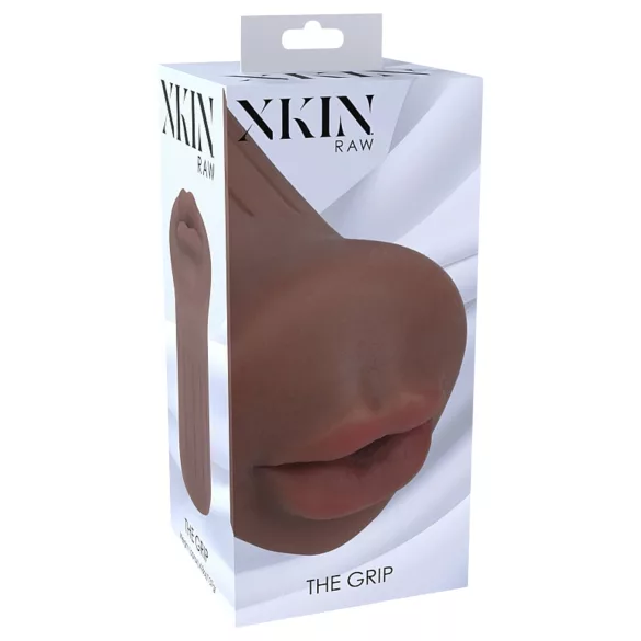 XKIN - kunstig mund-masturbator - S (mørk naturfarve)