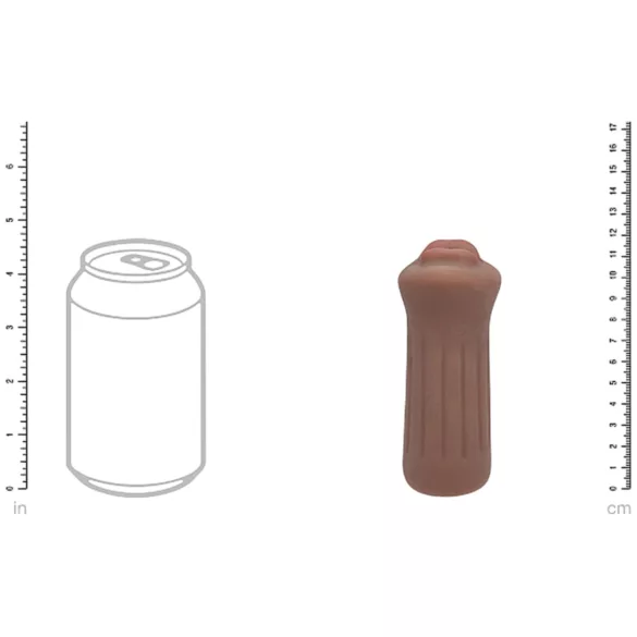 XKIN - kunstig mund-masturbator - S (mørk naturfarve)