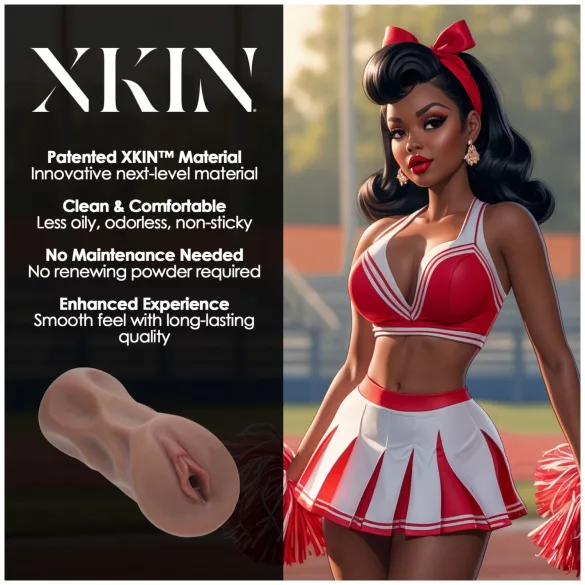XKIN Cheerleader Cherry - realistisk kunstig vagina-masturbator (mørk naturfarve)