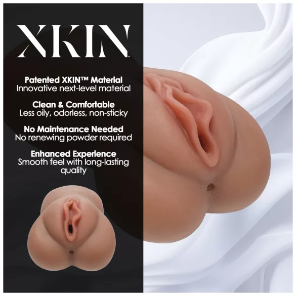 XKIN - realistisk kunstig vagina - L (mørk naturfarve)