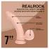 RealRock - dobbelt densitet realistisk vibrator (hudfarvet) - 18 cm