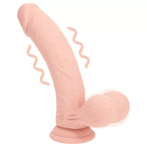 RealRock - dobbeltlag realistisk vibrator (hudfarvet) - 20 cm