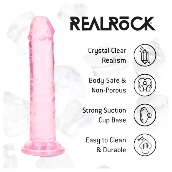 RealRock - realistisk dildo med sugekop (lyserød) - 12,7 cm