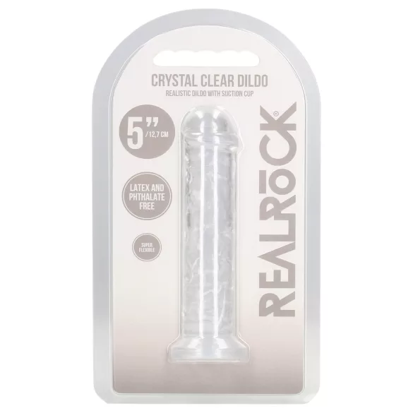 RealRock - realistisk dildo med sugekop (gennemsigtig) - 12,7 cm