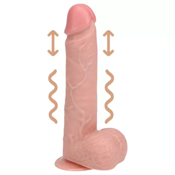 RealRock - dildo med sugekop og stødbevægelse - naturfarve 20,5cm