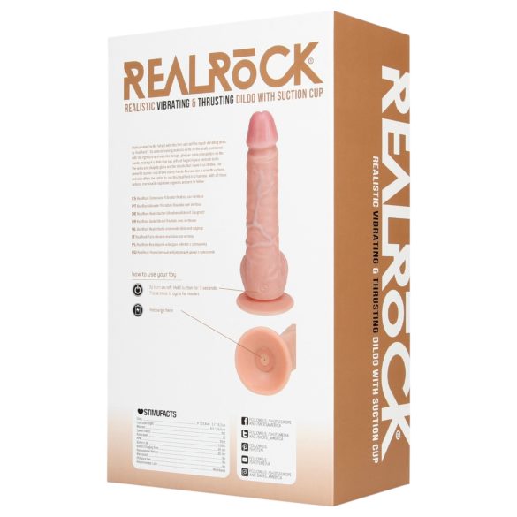 REALROCK - sugekop dildo vibrator - natur (20,5cm)
