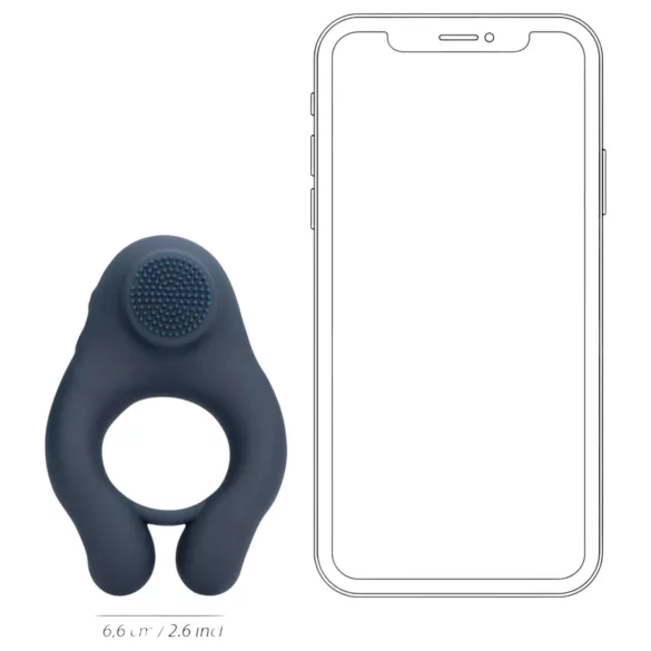 Loveline - penisring med klitorisstimulator - grå