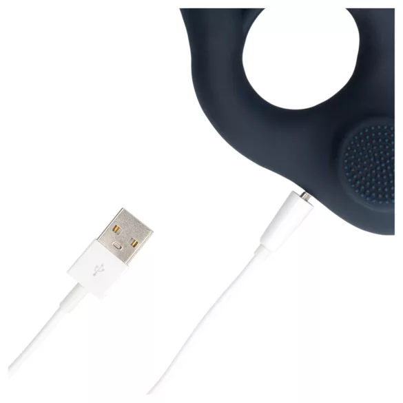 Loveline - penisring med klitorisstimulator - grå