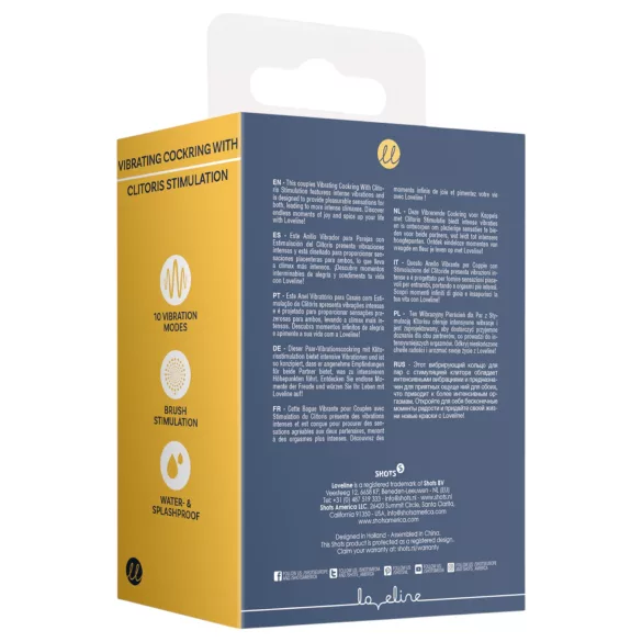 Loveline - penisring med klitorisstimulator - grå