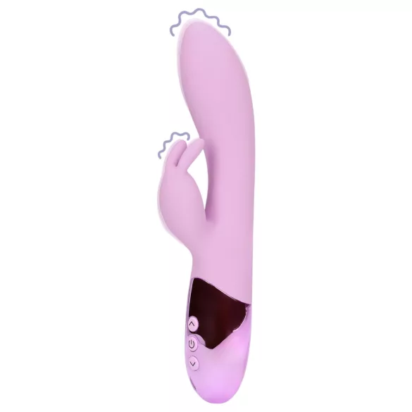 Loveline - genopladelig, kanin vibrator med klitorisstimulator (pink)