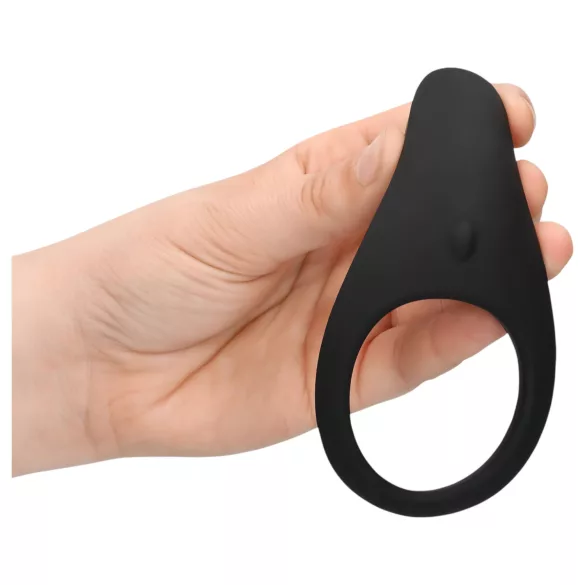 Loveline - opladelig vibrator penisring med lang ring og pung - sort
