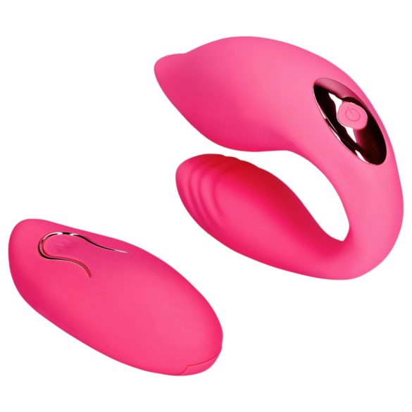 Loveline - parvibrator med fjernbetjening og genopladelig - pink