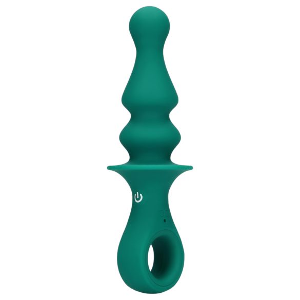 Loveline - Genopladelig perle anal-vibrator (grøn)