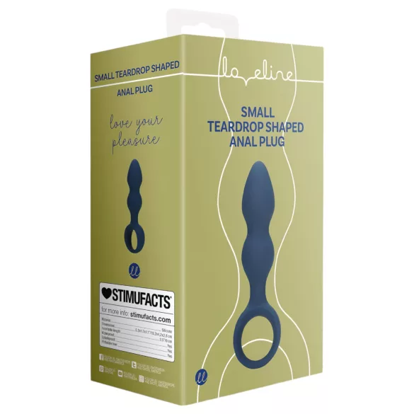 Loveline - analplug med fingergrip - lille - blå