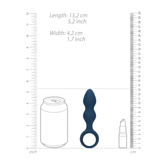 Loveline - analplug med fingergrip - lille - blå