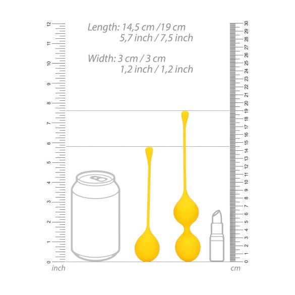 Loveline - silikone geishakuglesæt - 2 dele (gul)