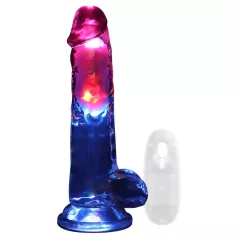 REALROCK - dildo med kugler - vibrator lysende - 20cm