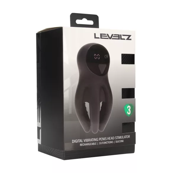 Levelz - penishovedvibrator - digital - sort