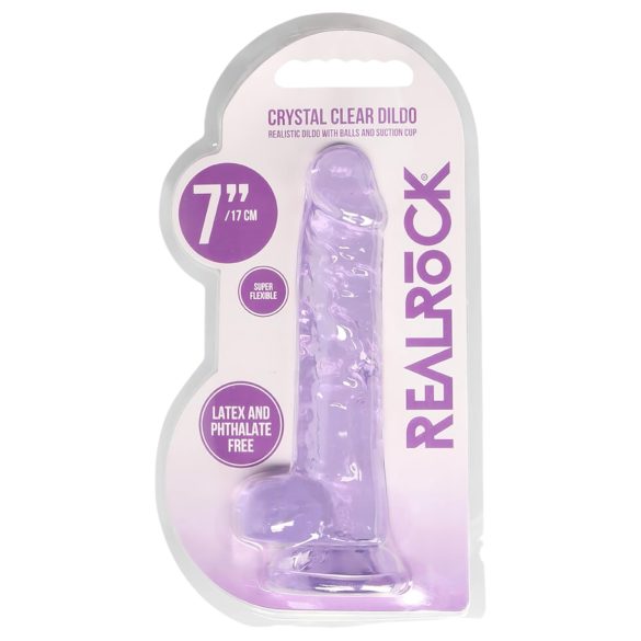 RealRock - realistisk dildo - gennemsigtig lilla - 17cm