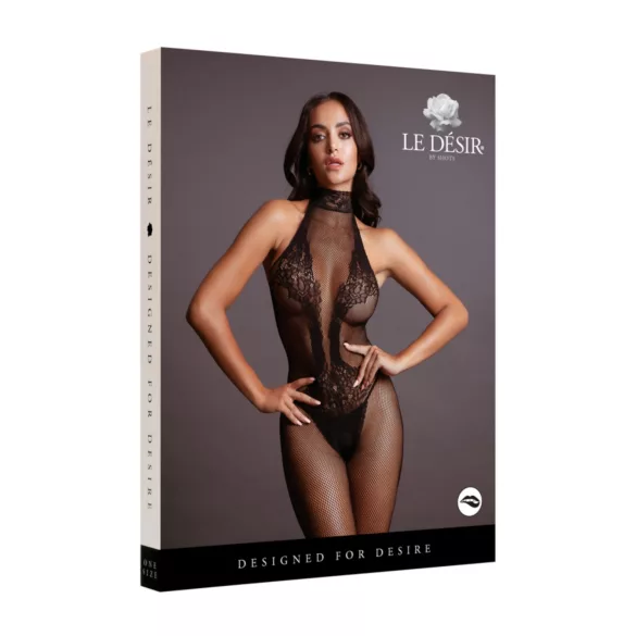 Le Désir - blonde net catsuit (sort) - S-XL