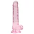 RealRock - realistisk dildo - pink gennemsigtig - 17cm