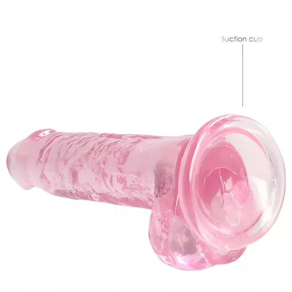RealRock - realistisk dildo - pink gennemsigtig - 17cm