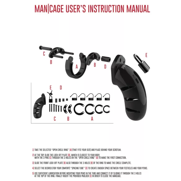 ManCage - Model 13 penisbur (sort) - 6,5 cm