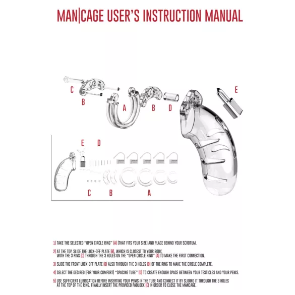 ManCage - Model 13 penisbur (gennemsigtig) - 6,5 cm