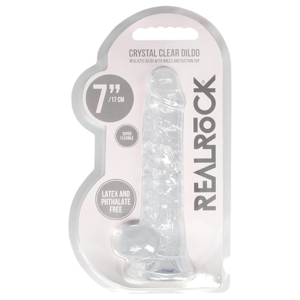 REALROCK - gennemsigtig realistisk dildo - gennemsigtig (17 cm)