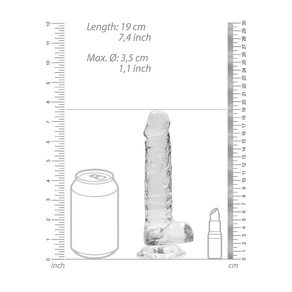 RealRock - realistisk dildo - gennemsigtig - 17cm