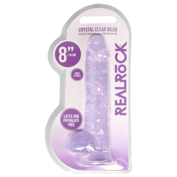 RealRock - realistisk dildo - gennemsigtig lilla - 19cm