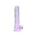 RealRock - realistisk dildo - gennemsigtig lilla - 19cm