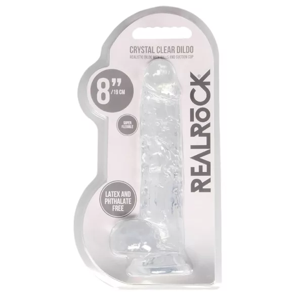 RealRock - realistisk dildo - gennemsigtig - 19cm