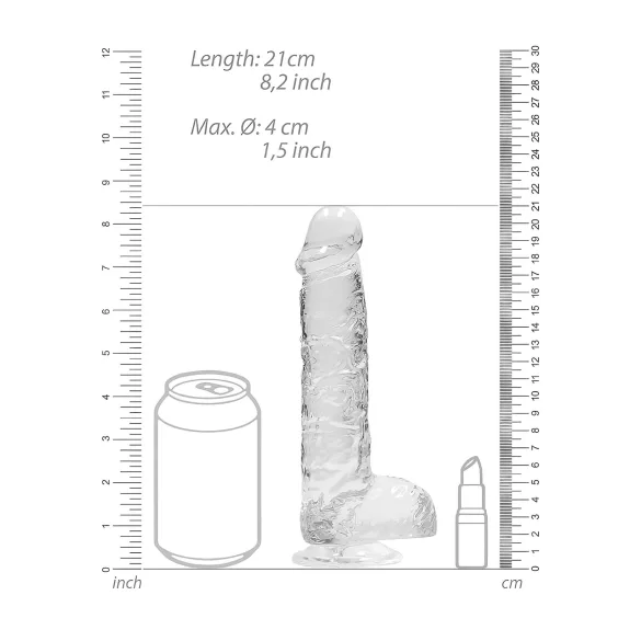 RealRock - realistisk dildo - gennemsigtig - 19cm