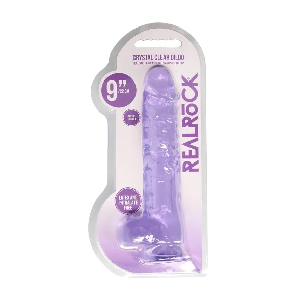 REALROCK - gennemsigtig realistisk dildo - lilla (22 cm)